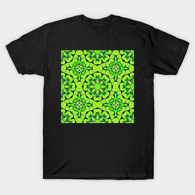 Pretty Green Leaves Lucky Clover Greenery Pattern 9 T-Shirt by BubbleMench